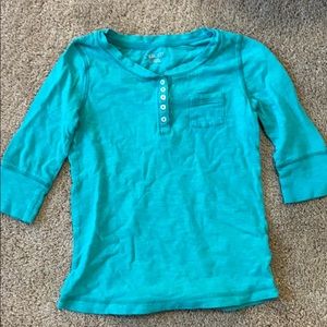 TURQUOISE QUARTER SLEEVE TEE